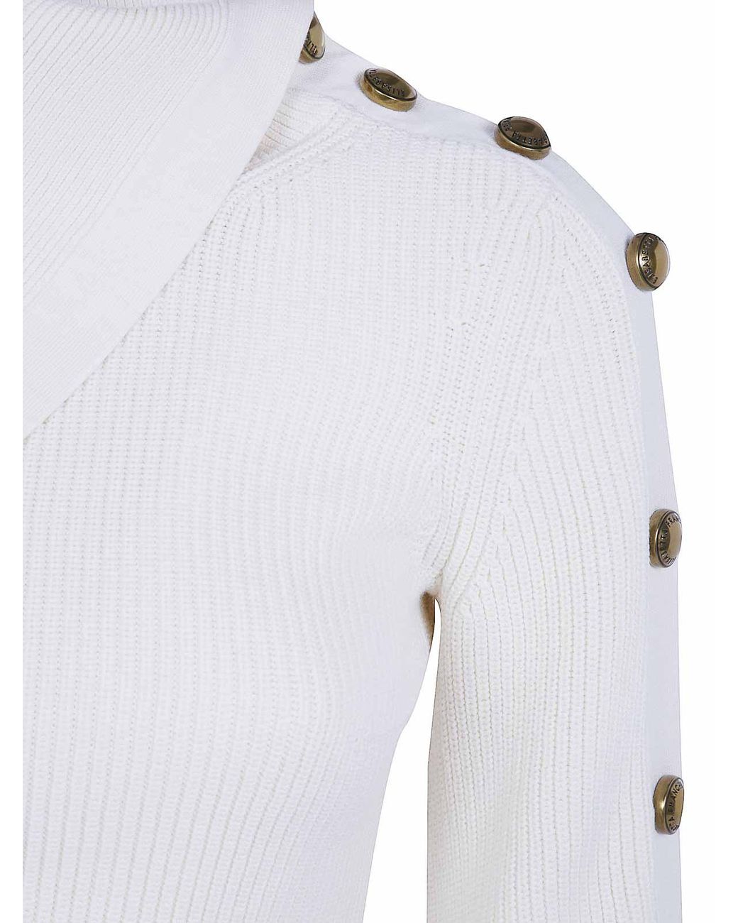 Elisabetta Franchi White Tricot Round Neck Sweater
