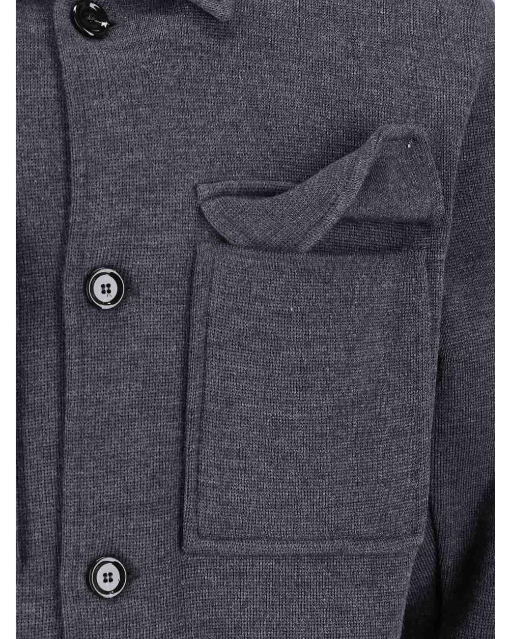 Lardini Blue Virgin Wool Shirt for men