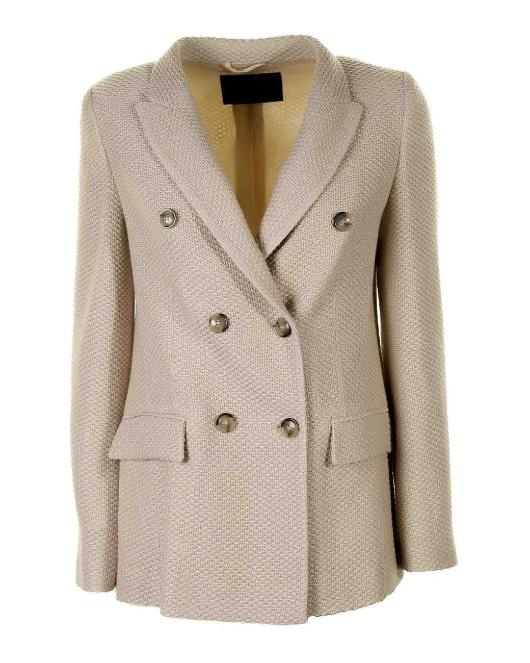 Seventy Natural Double-Breasted Knitted Jacket