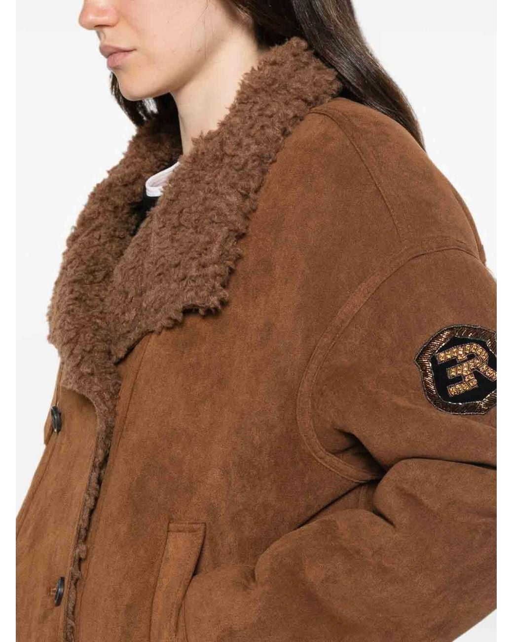 Ermanno Scervino Brown Short Coat