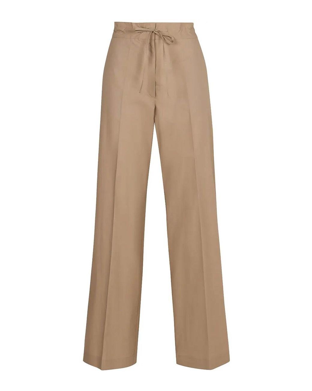 P.A.R.O.S.H. Natural Cotton Wide-Leg Trousers