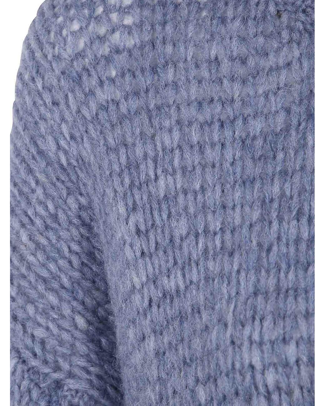 Nuur Blue Long Sleeves Round Neck Sweater