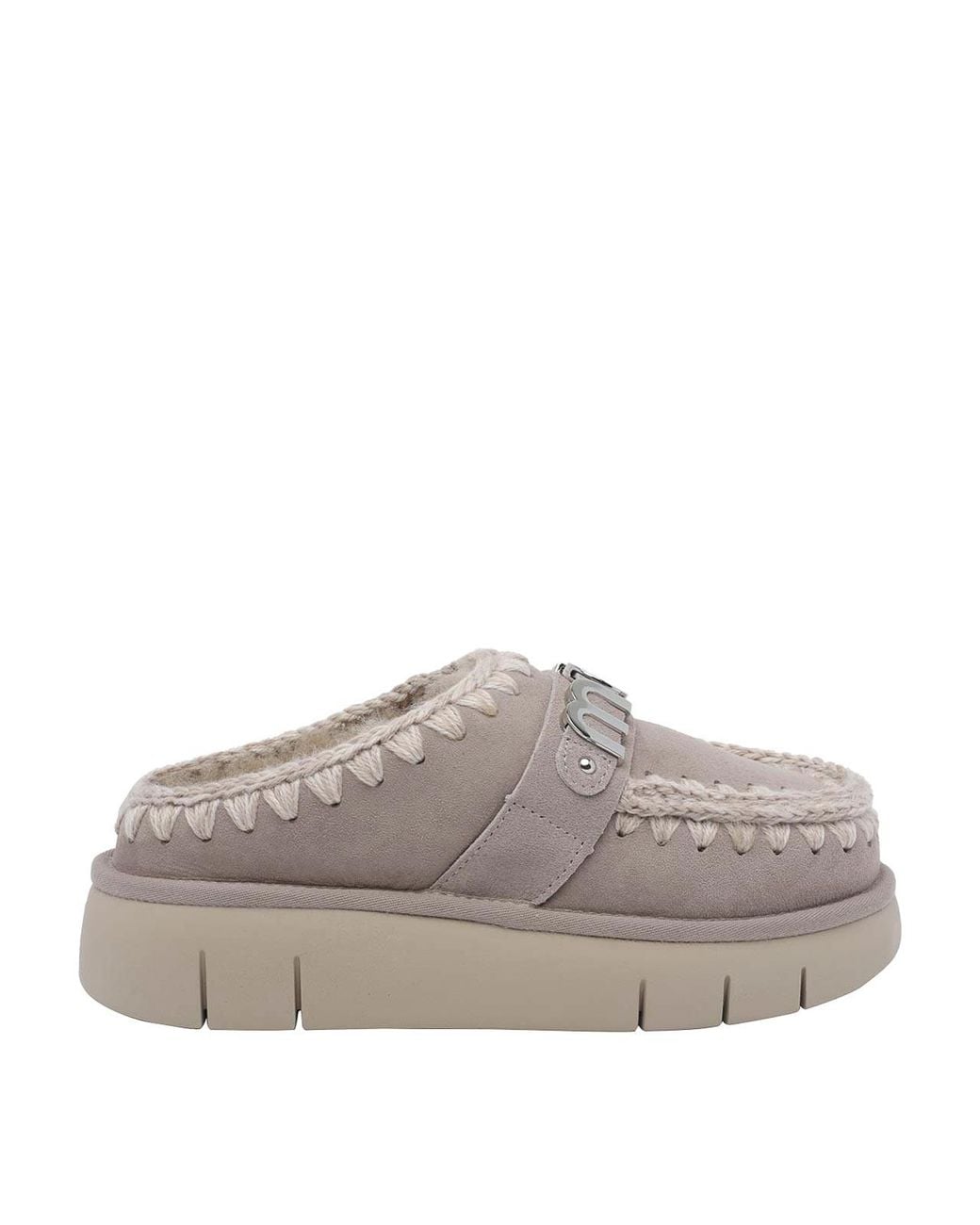Mou Gray Goat Bounce Clog Suede