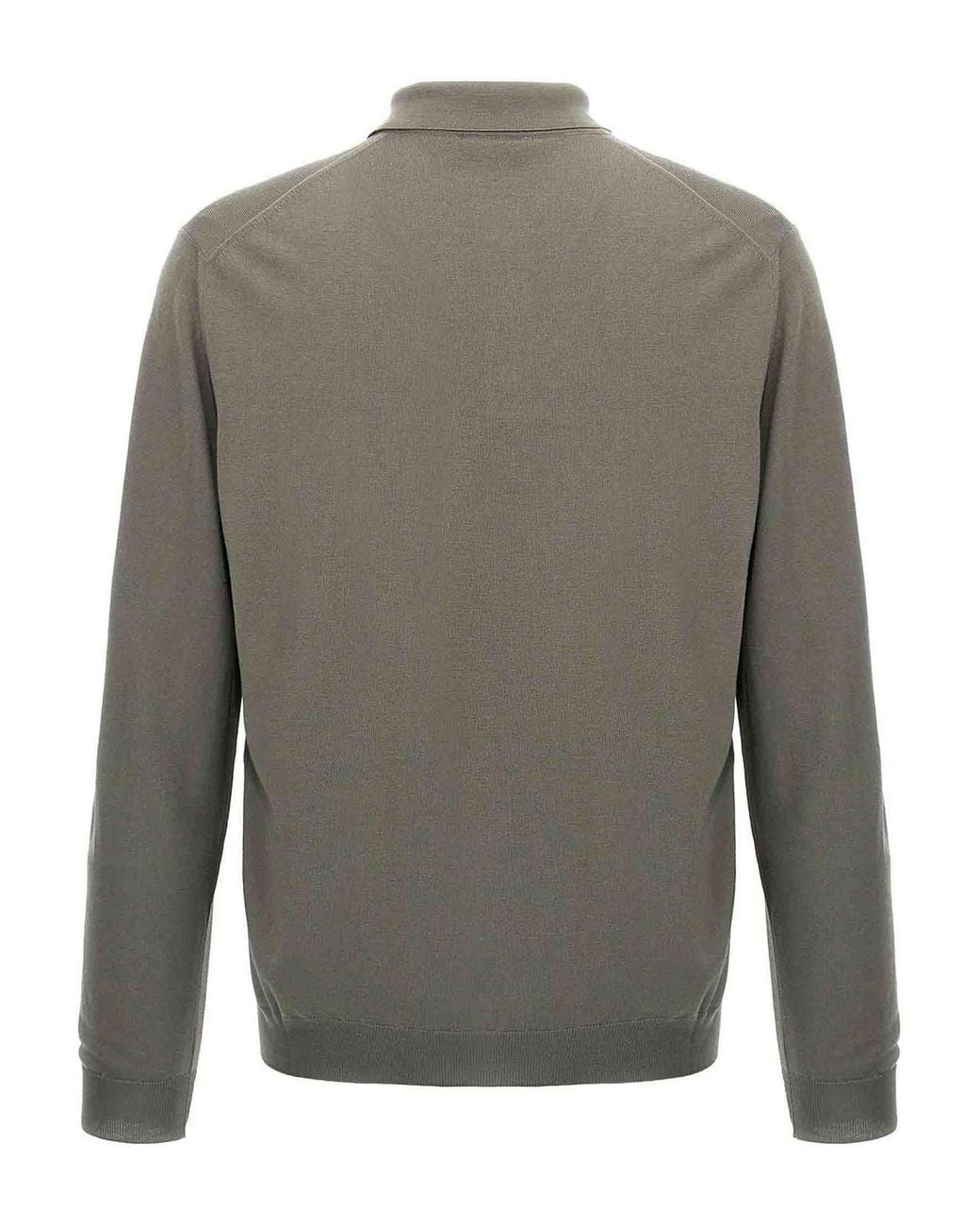 Zanone Gray Wool Polo Shirt for men