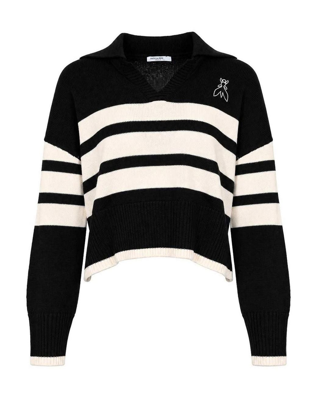 Patrizia Pepe Black Polo Sweater