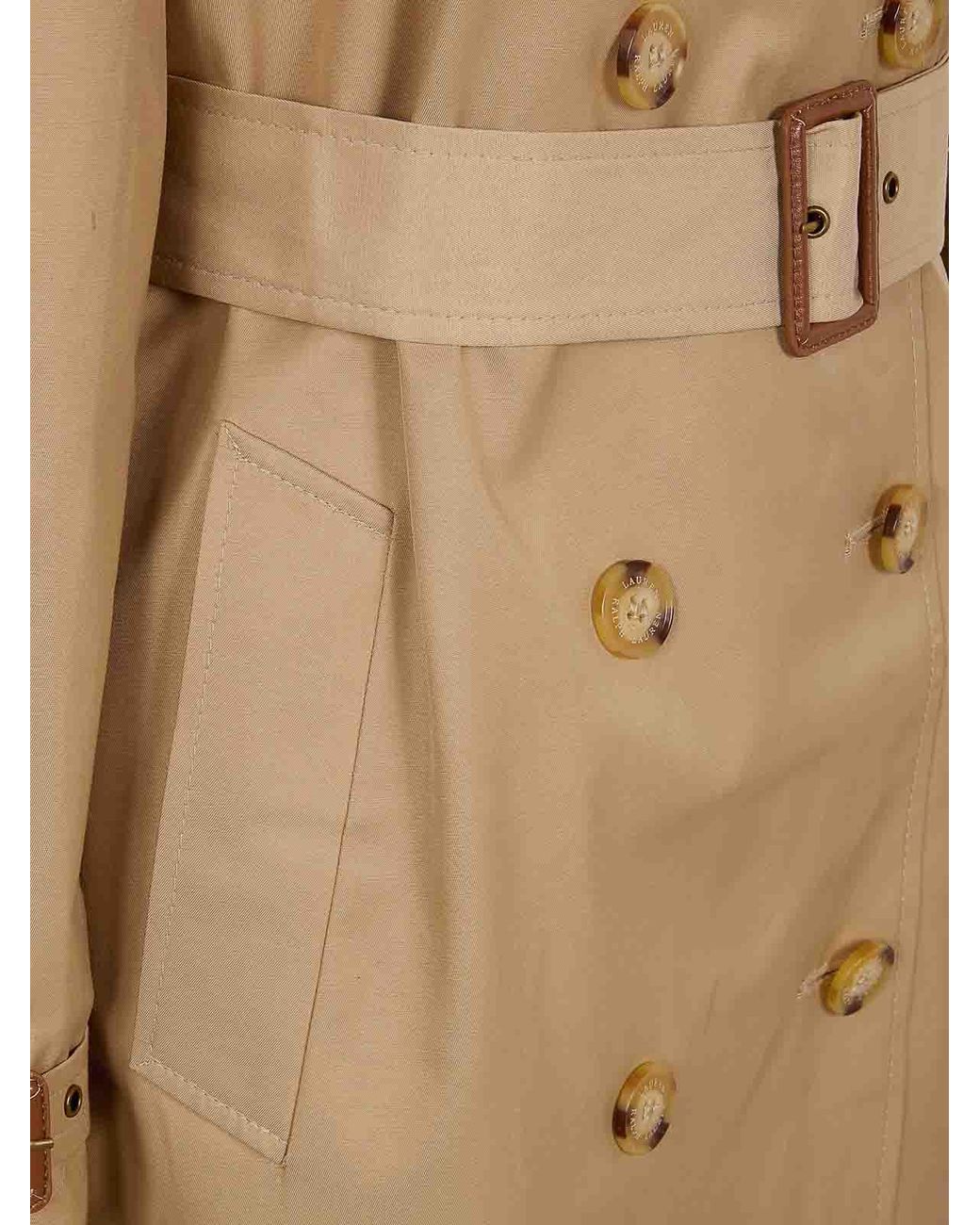 Ralph Lauren Natural Belted Double Breasted W Ns44 Lined Coat