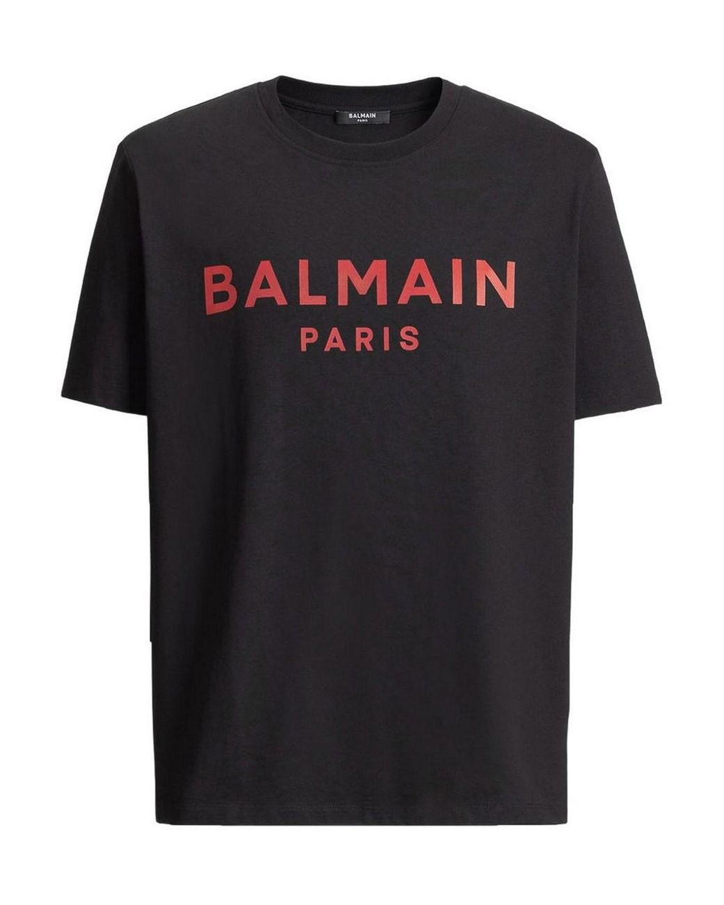 Balmain Black T-Shirt With Paris Print for men