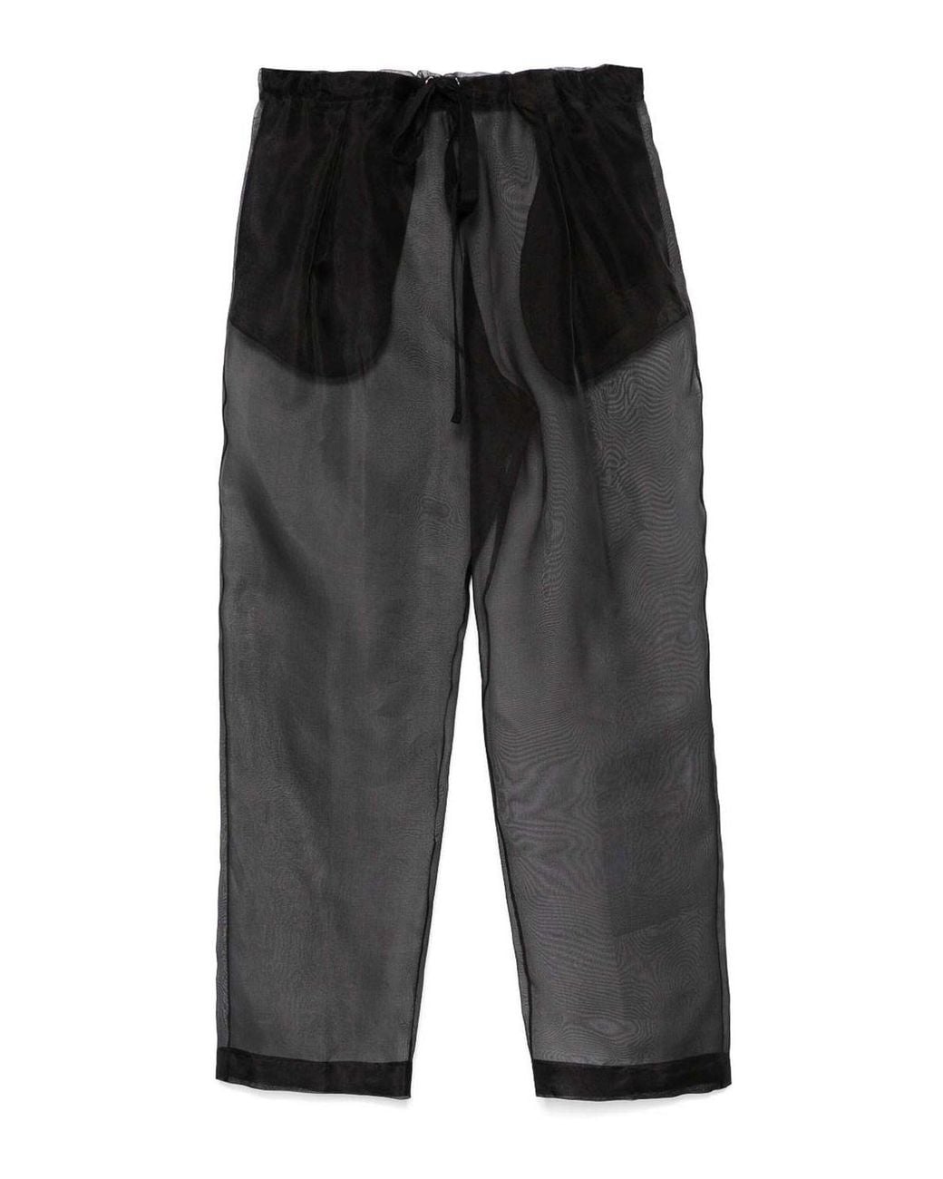 Khaite Black Trenton Silk Organza Trousers
