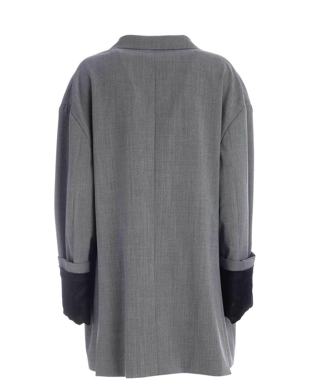 Moschino Gray Maxi Lapels Oversize Jacket