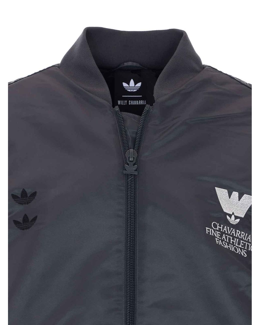 Adidas Originals Blue Down Jacket With Frontal Zip Closure for men