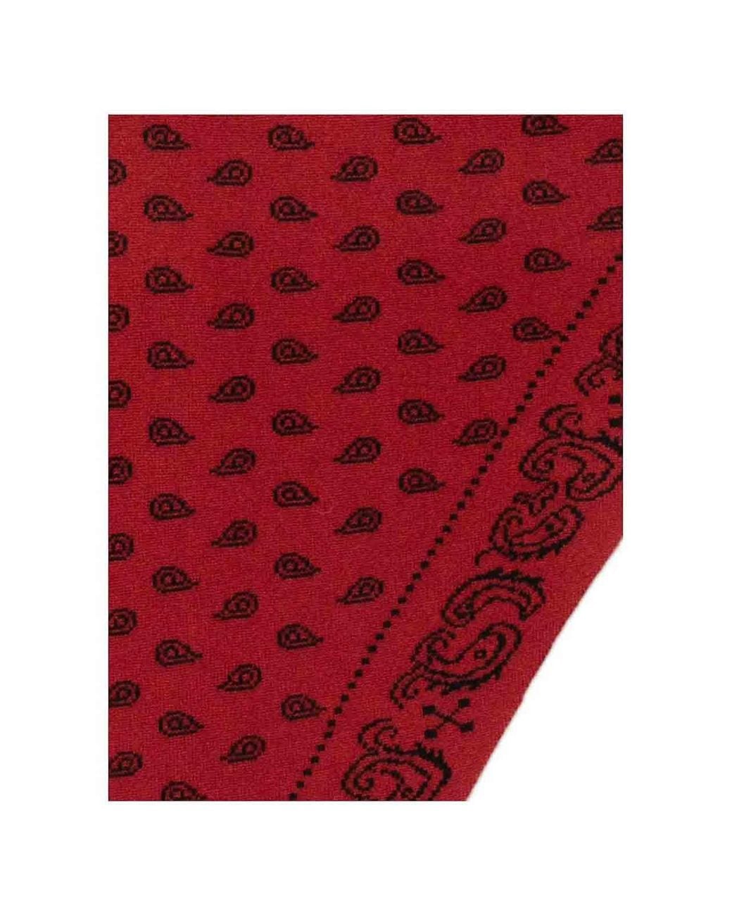 Guest In Residence Red Printed Cashmere Foulard