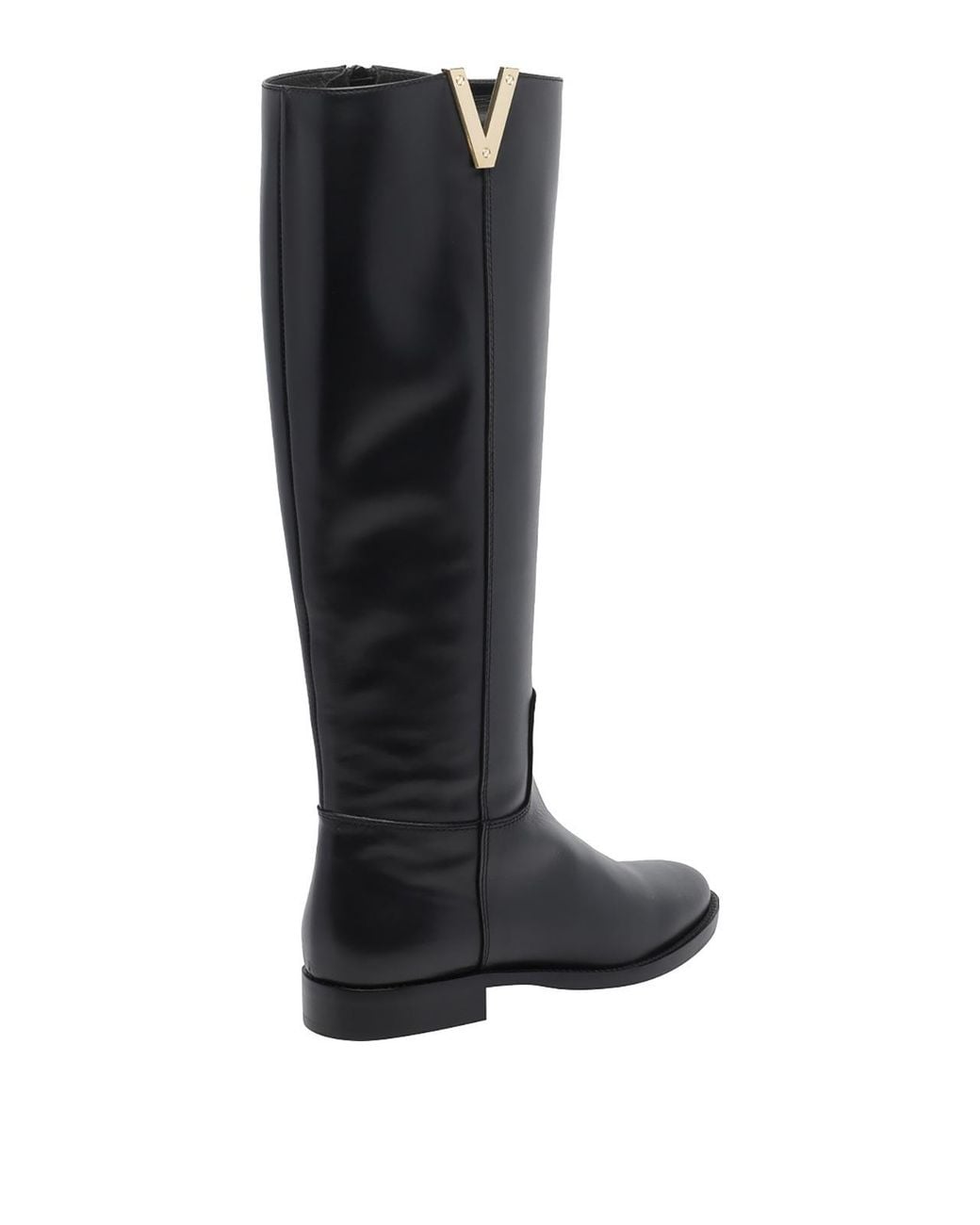 Via Roma 15 Black V Leather Boots