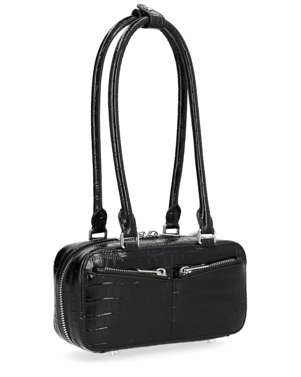 Self-Portrait Black Bag With Crocodile Effect