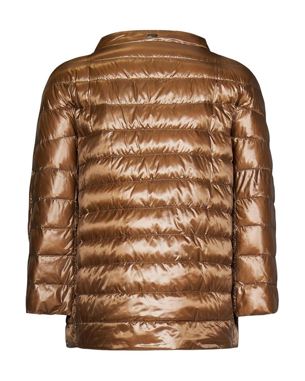 Herno Brown Quilted Padded Jacket With Logo