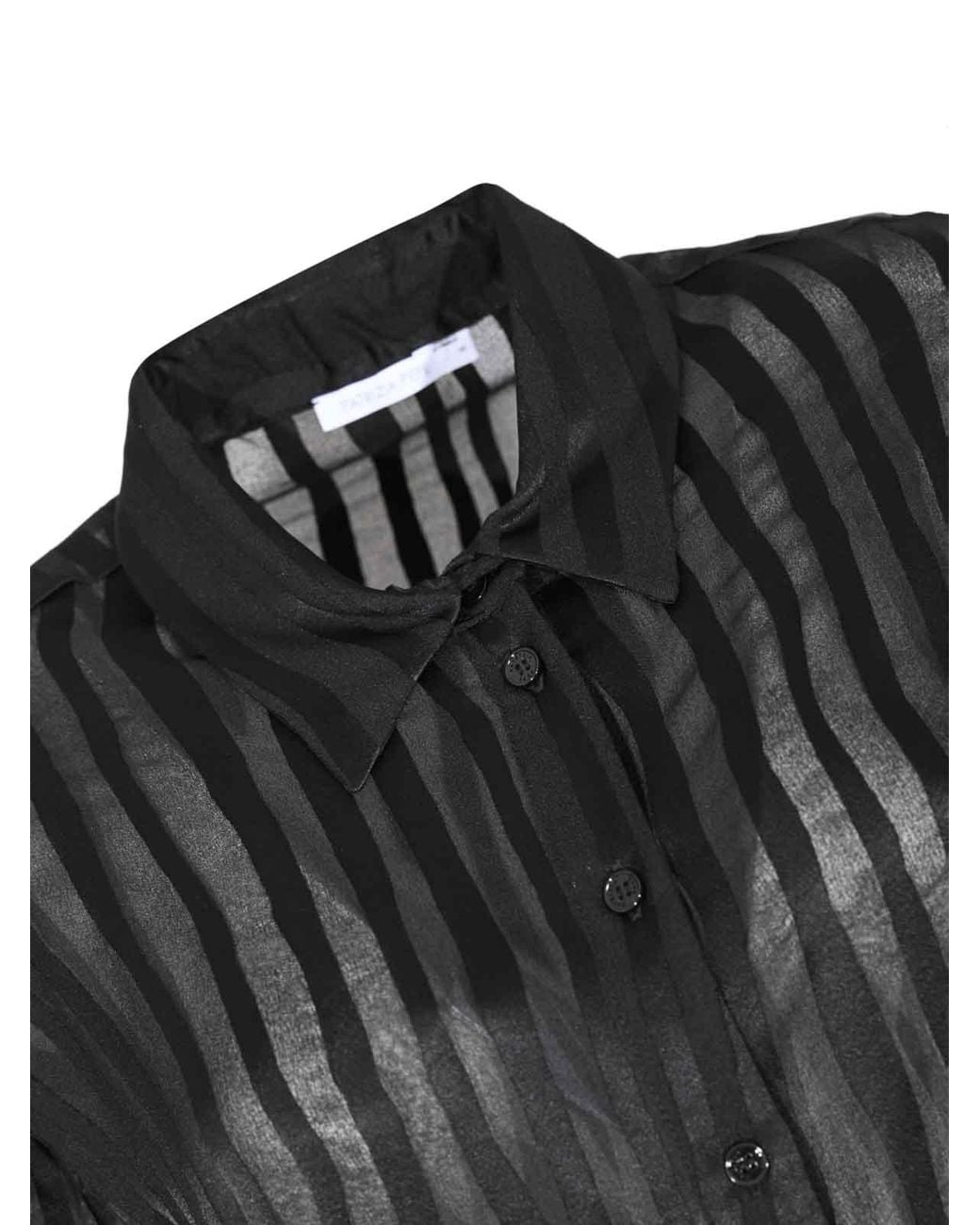 Patrizia Pepe Black Transparent Oversized Shirt