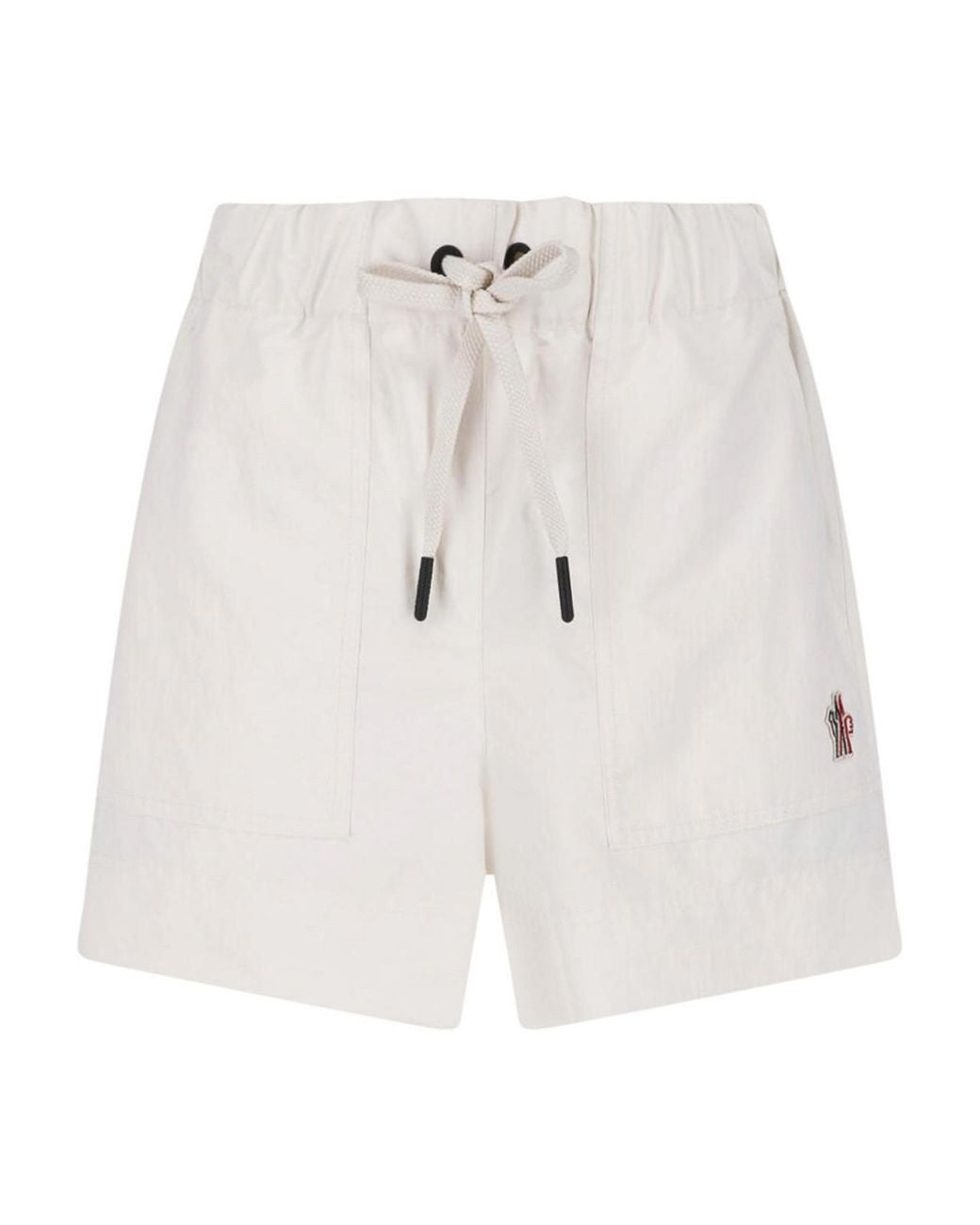 Moncler White Logo Shorts