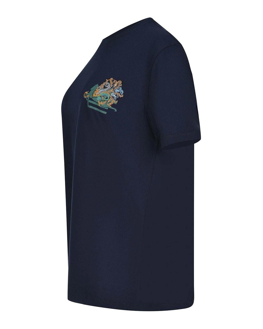 Etro Blue Embroidered Pegaso T-Shirt