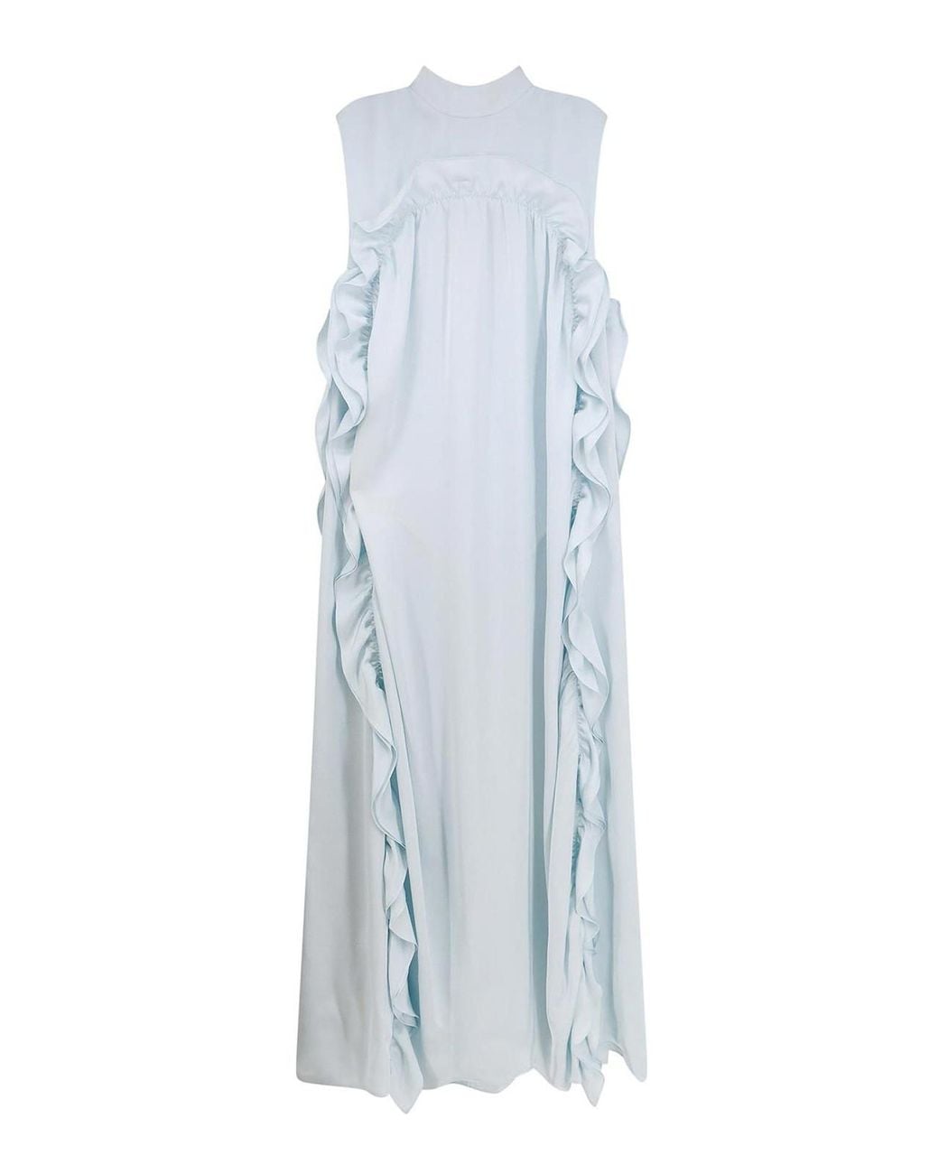 Jil Sander White Viscose Dress With Lateral Rouches