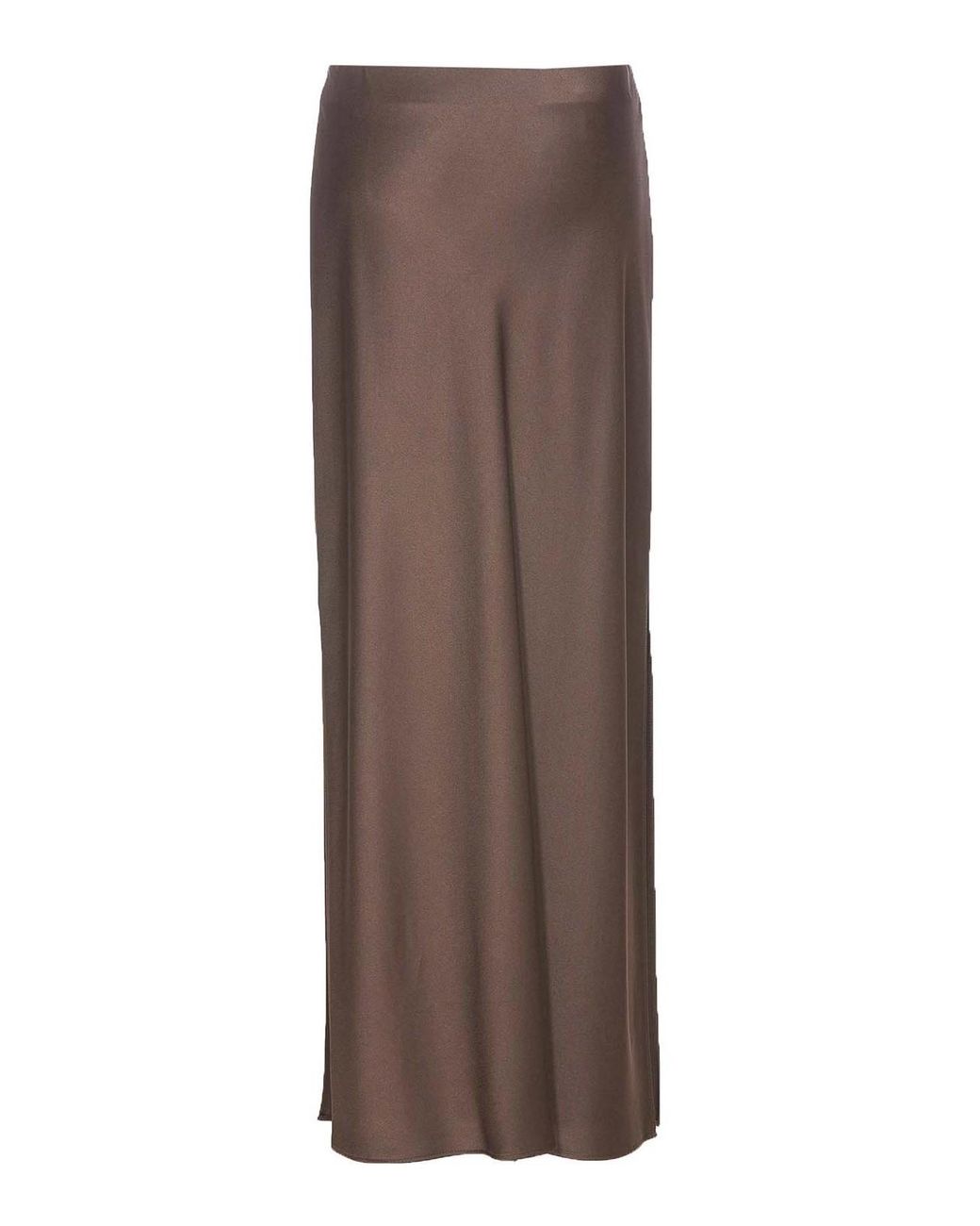 Brunello Cucinelli Brown Fluis Bias-Cut Skirt