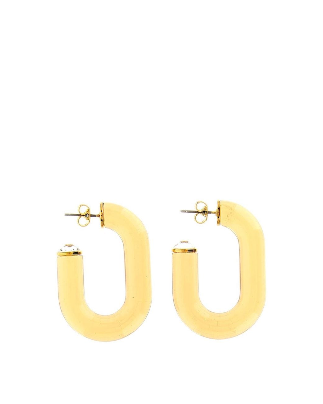 Rabanne Metallic Bo Resine Earrings With Crystal Detail