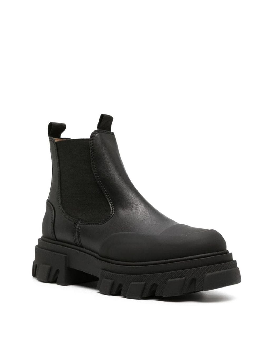 Ganni Black Elasticated-panelled Leather Boots