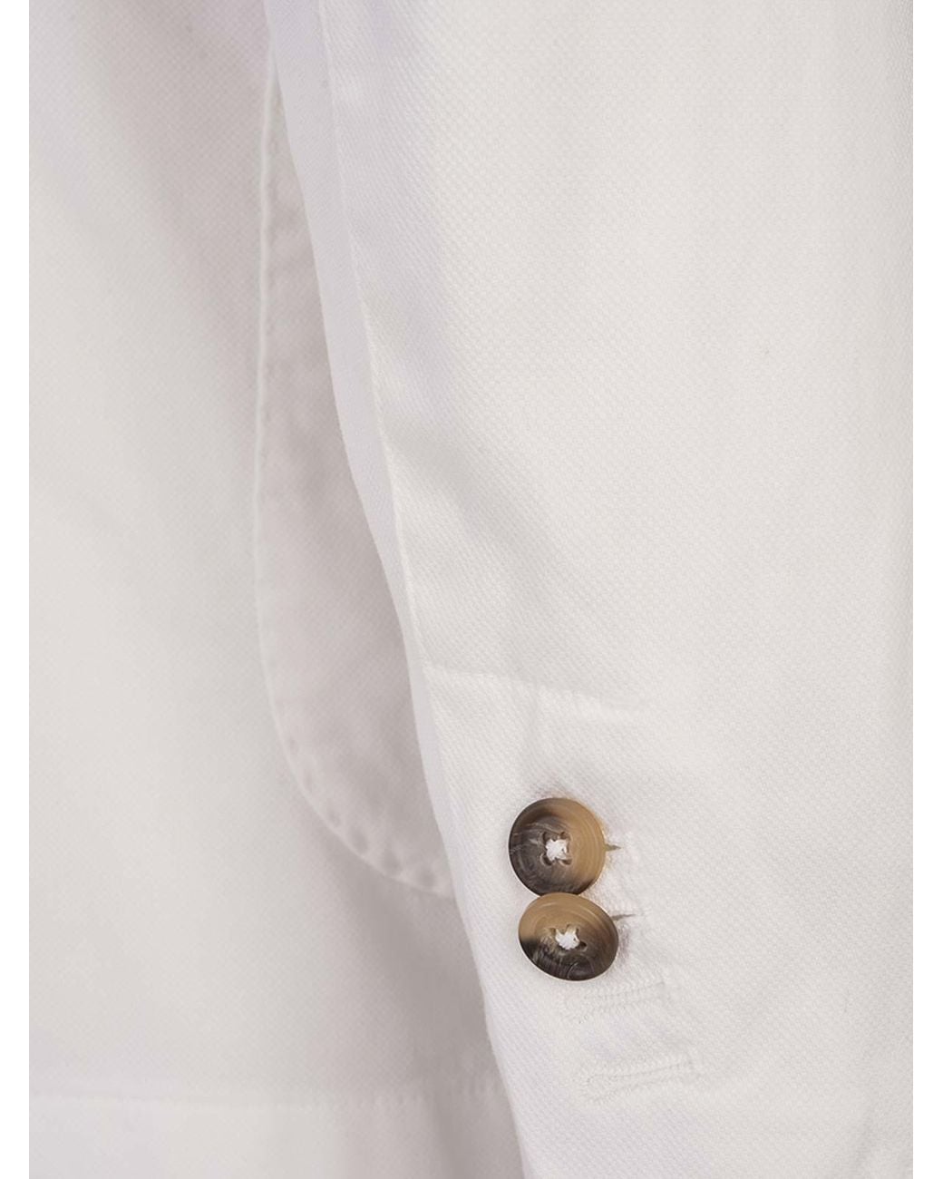 RUSSO CAPRI White Oxford Cotton Blazer for men