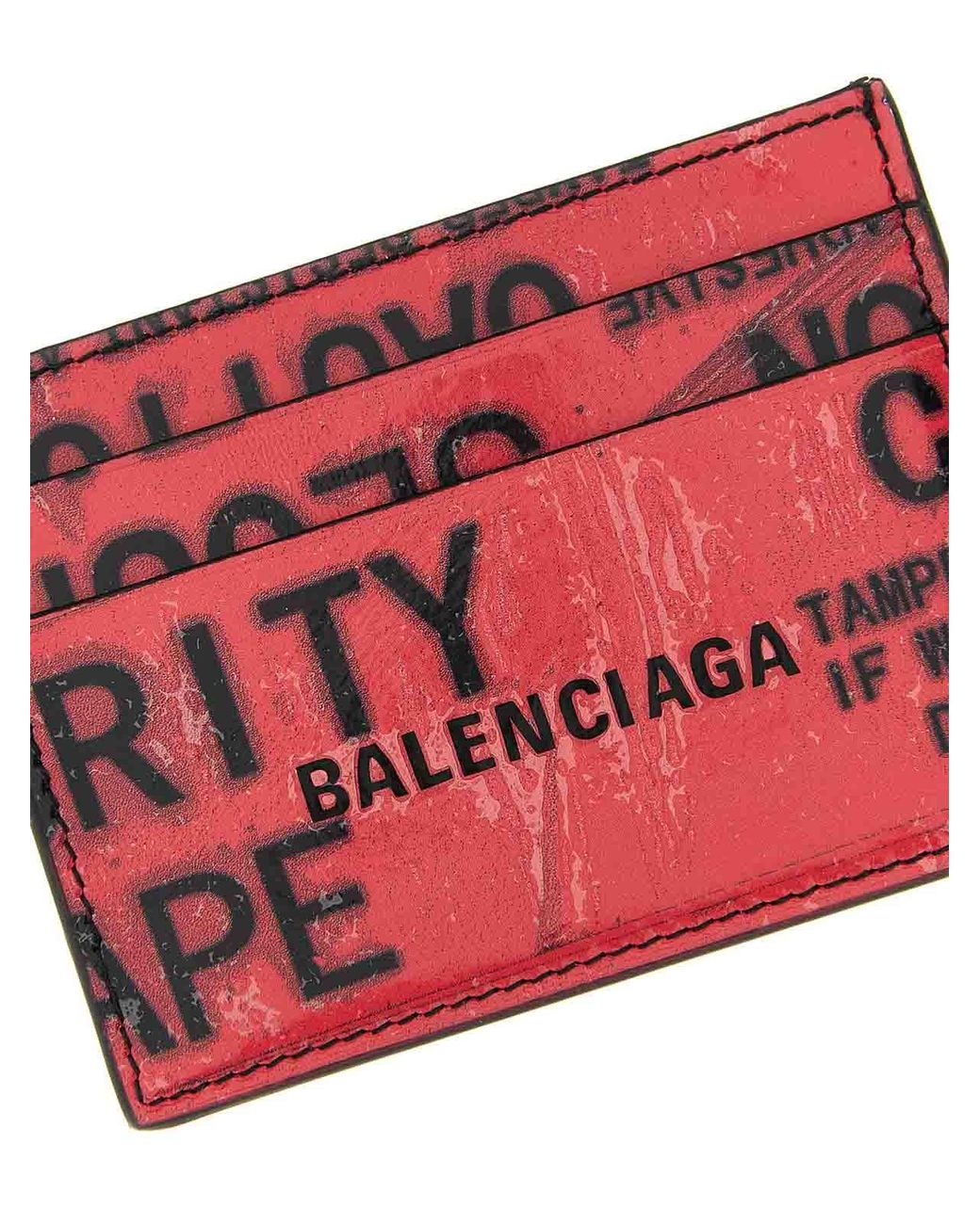 Balenciaga Red Tape Type Card Holder for men