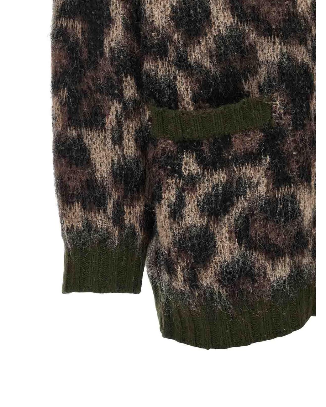 R13 Black Animal Print Cardigan