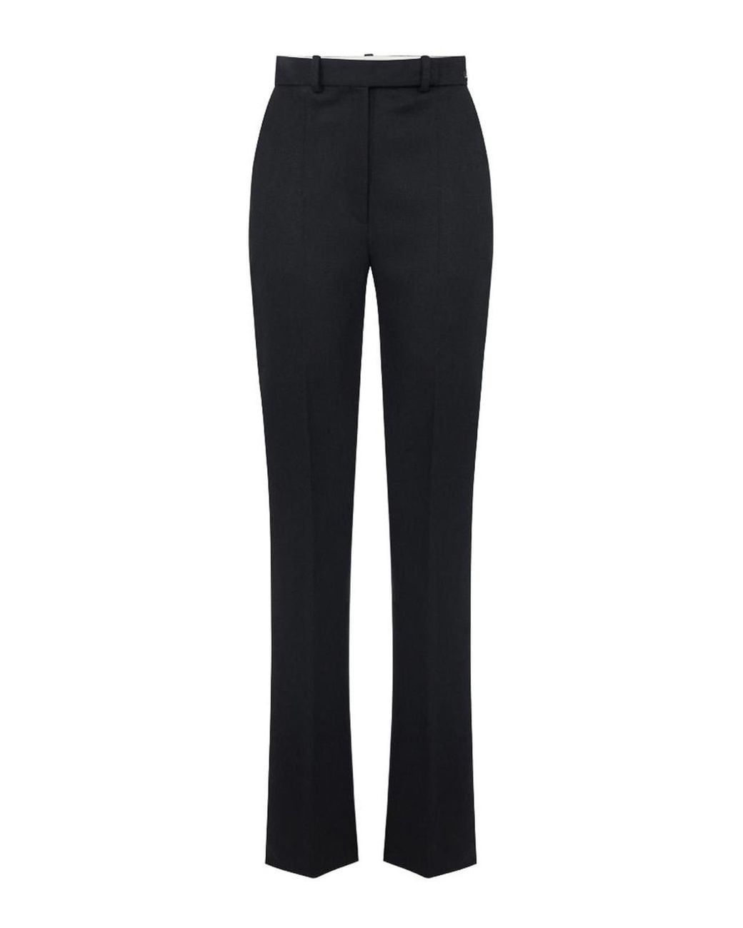 Elisabetta Franchi Black High-Waisted Slim Wool Trousers