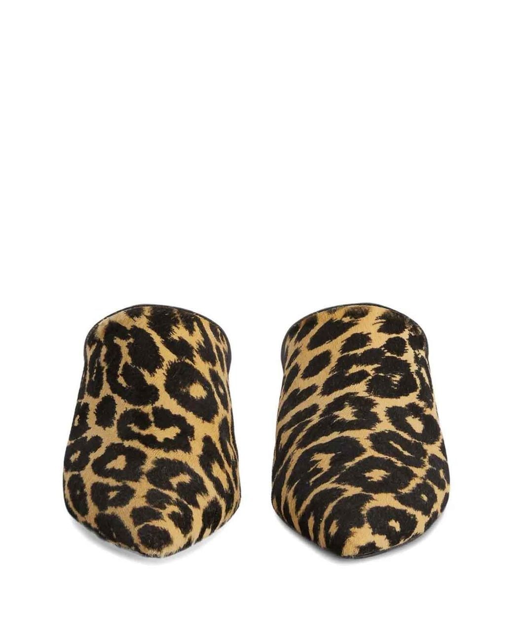 Jil Sander Brown Leopard-Printed Pointed Toe Mules