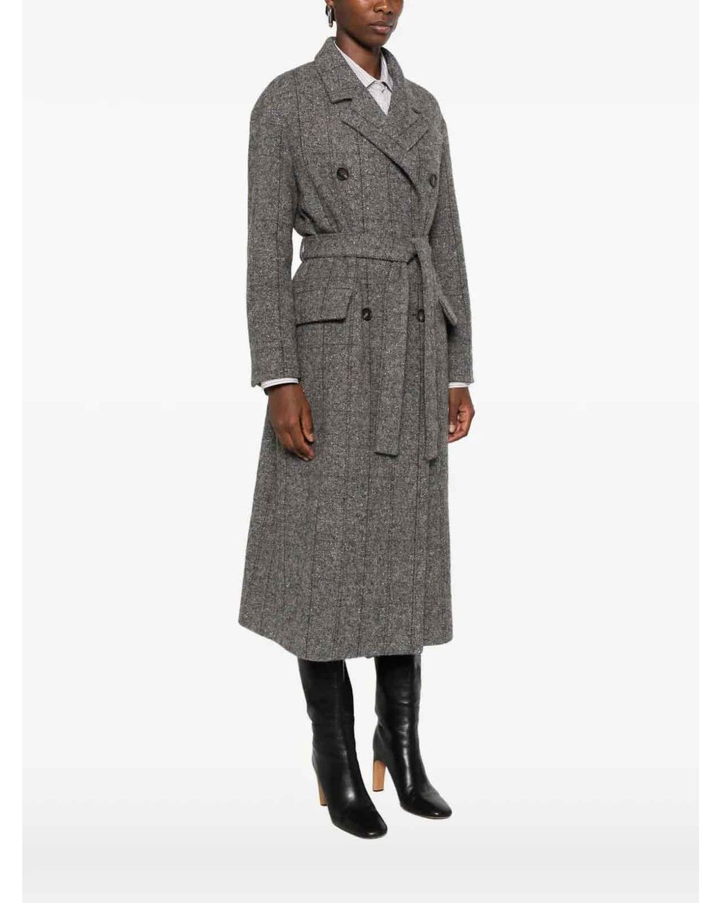 Brunello Cucinelli Gray Double Breasted Coat