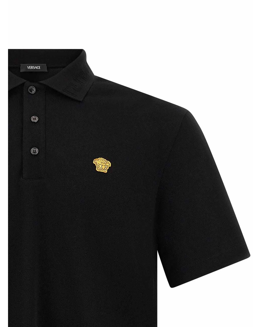 Polo Versace pour homme en coloris Black
