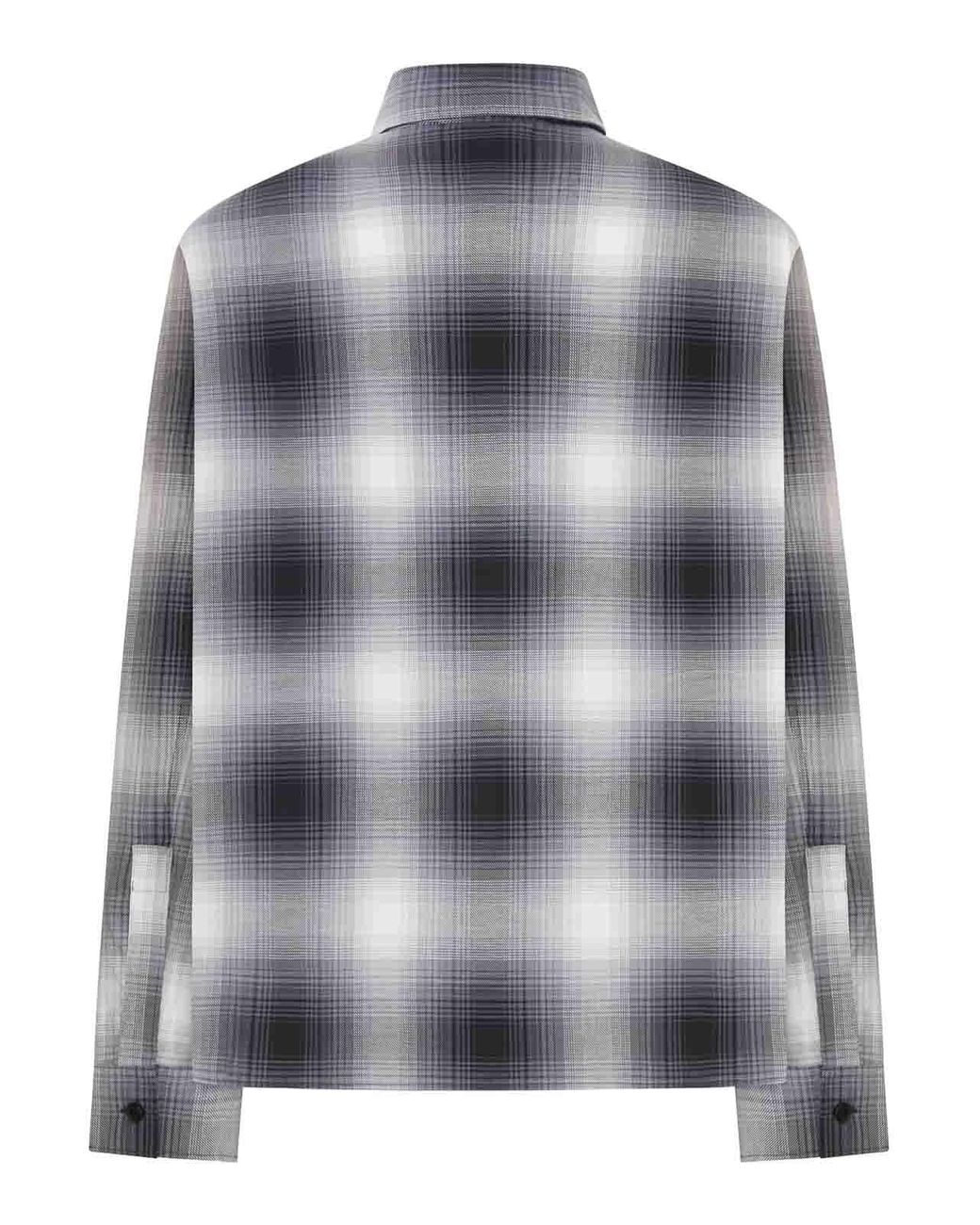 Amiri Gray Cotton Check Shirt for men