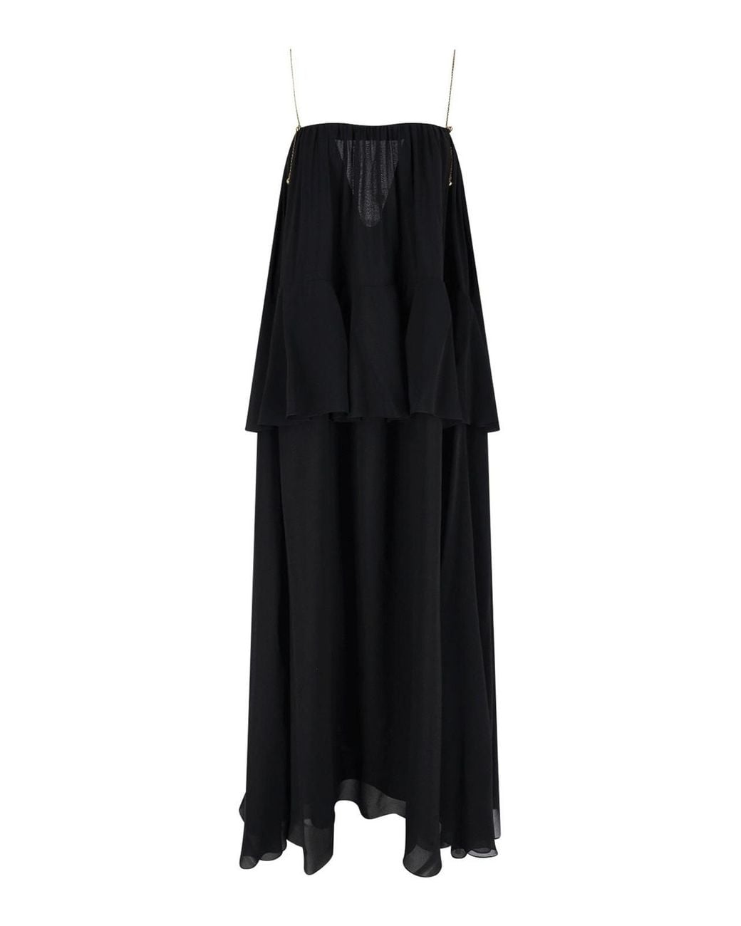 Chloé Black Silk Maxi Dress