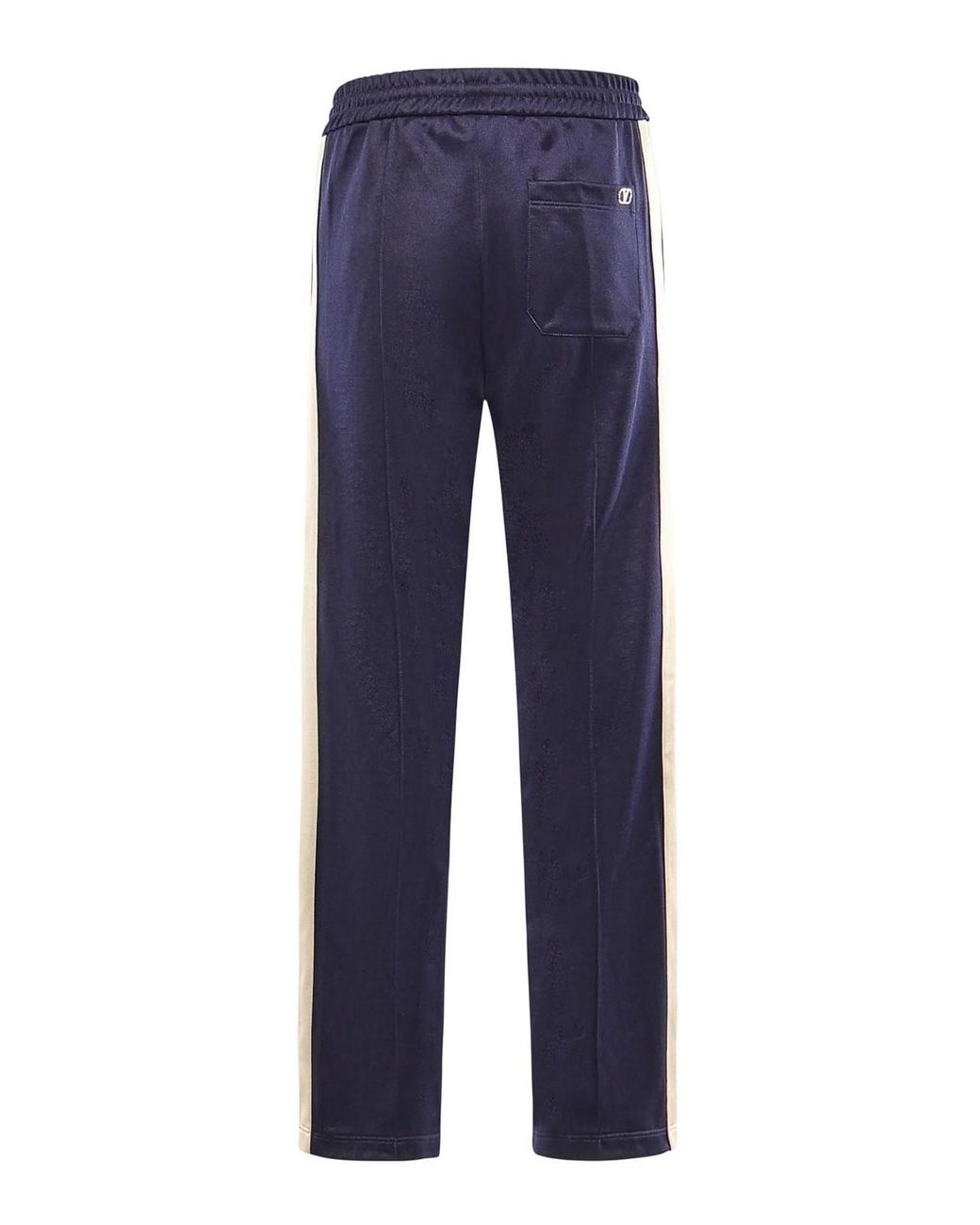 Valentino Garavani Blue Acetate Trousers With Vlogo Patch for men