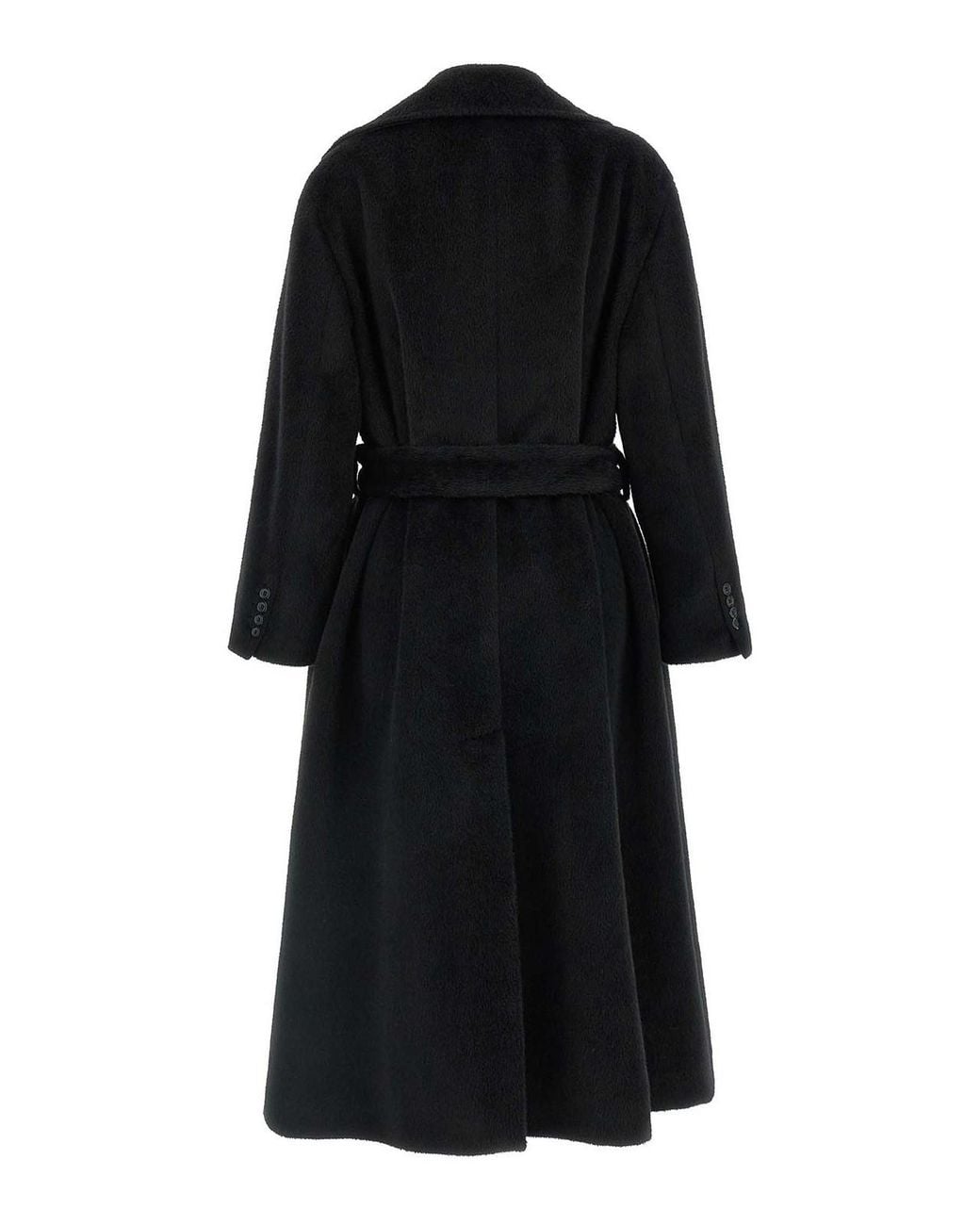 Dolce & Gabbana Black Belted Wool-Blend Coat