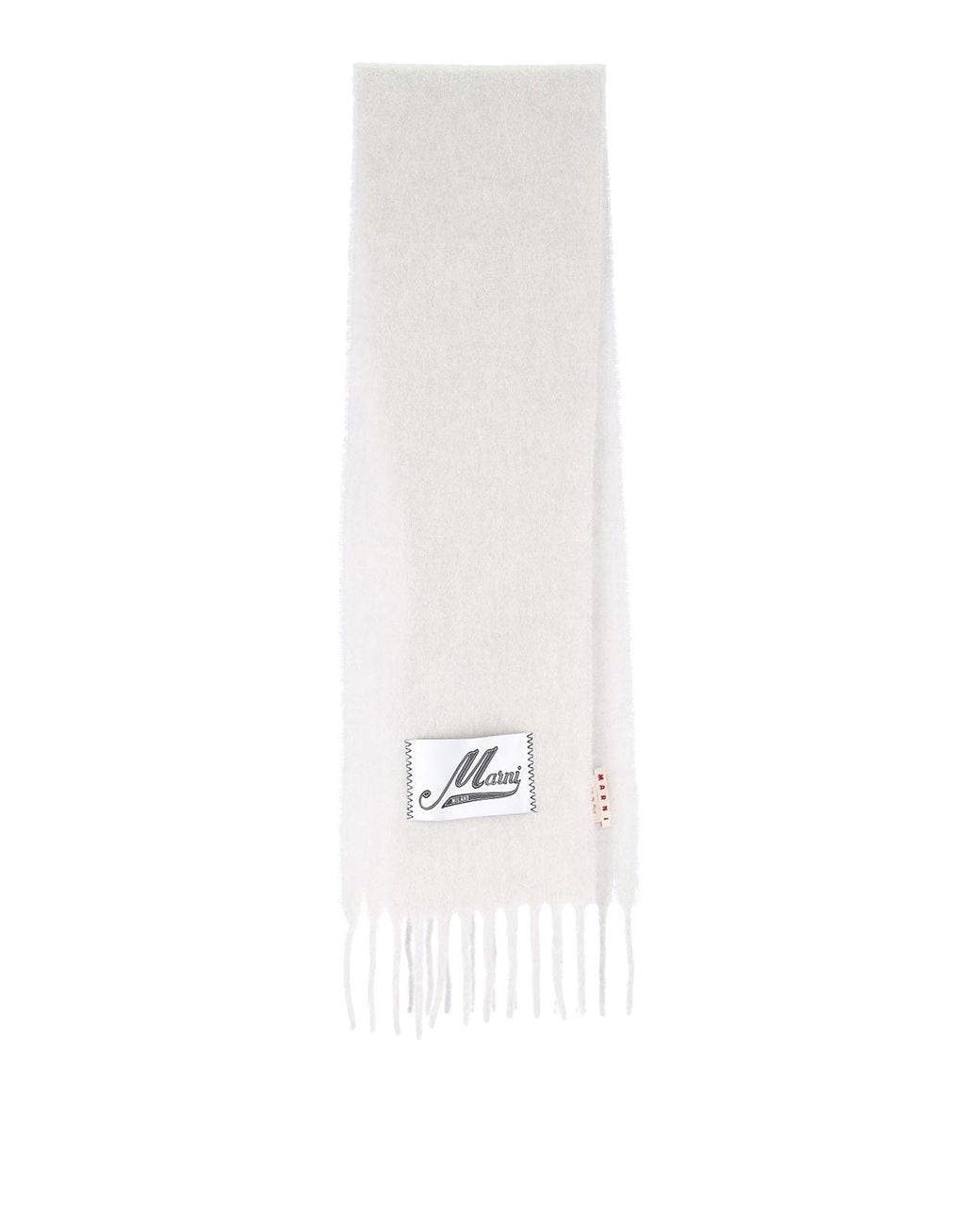 Marni White Alpaca Blend Scarf