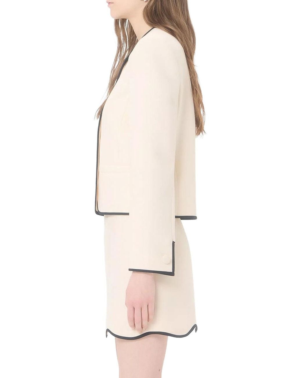 Valentino Garavani White Wool And Silk Crepe Jacket