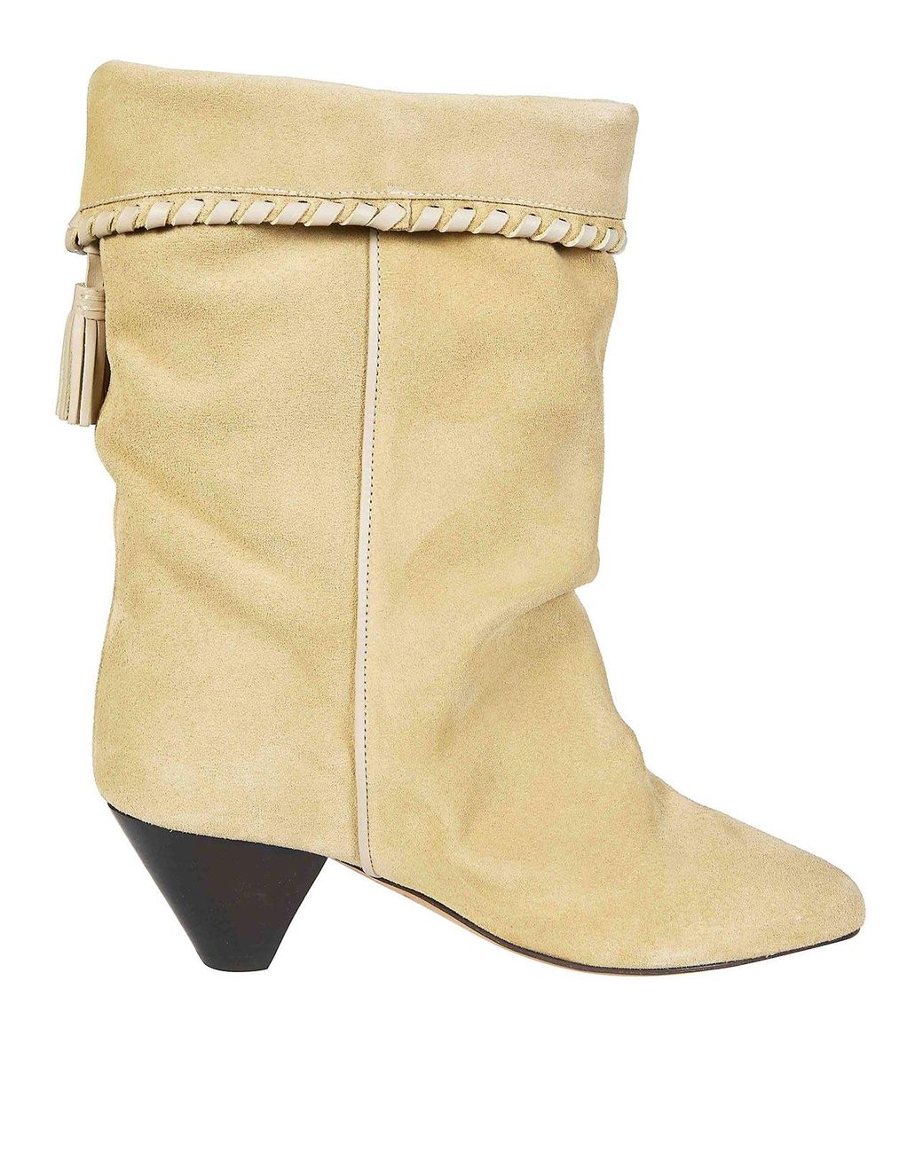 Isabel Marant Natural 55Mm Dalby Braided-Tassel Suede Boots