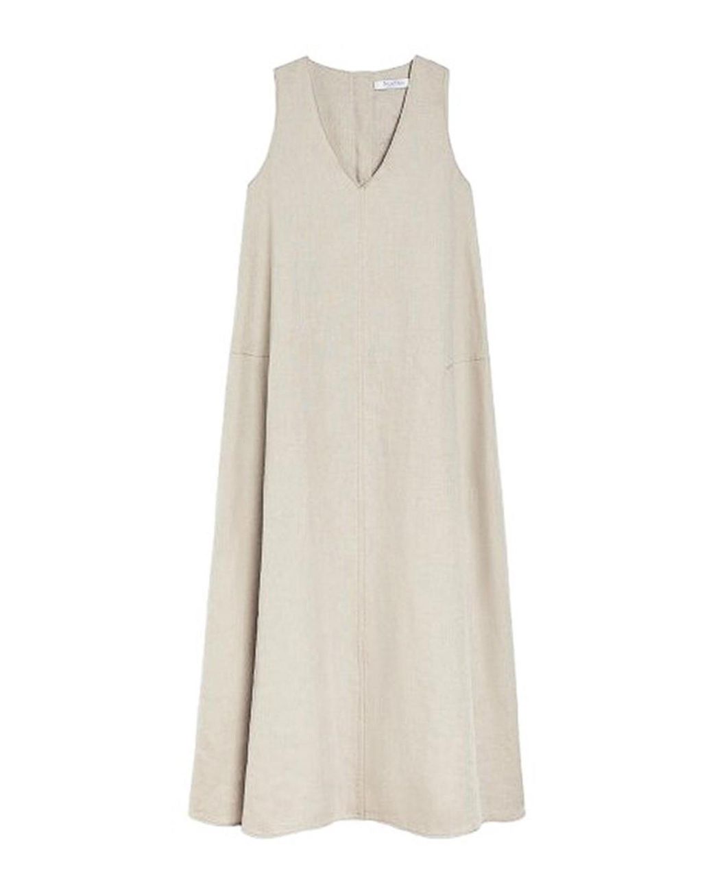 Max Mara White Flared Linen Dress Simeone