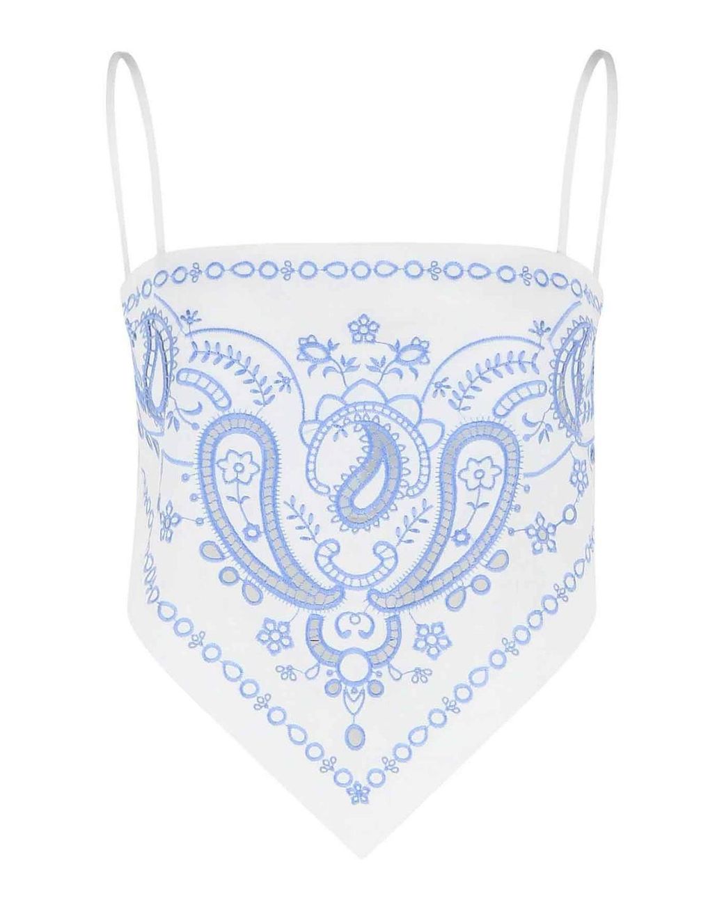 Self-Portrait Blue Embroidered Top