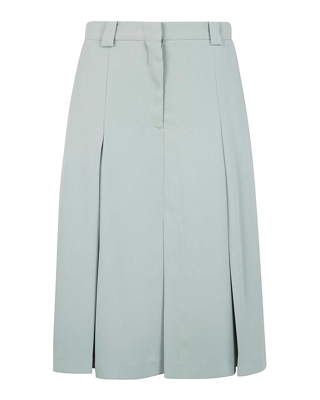 N°21 Blue Crepe Sable Midi Skirt