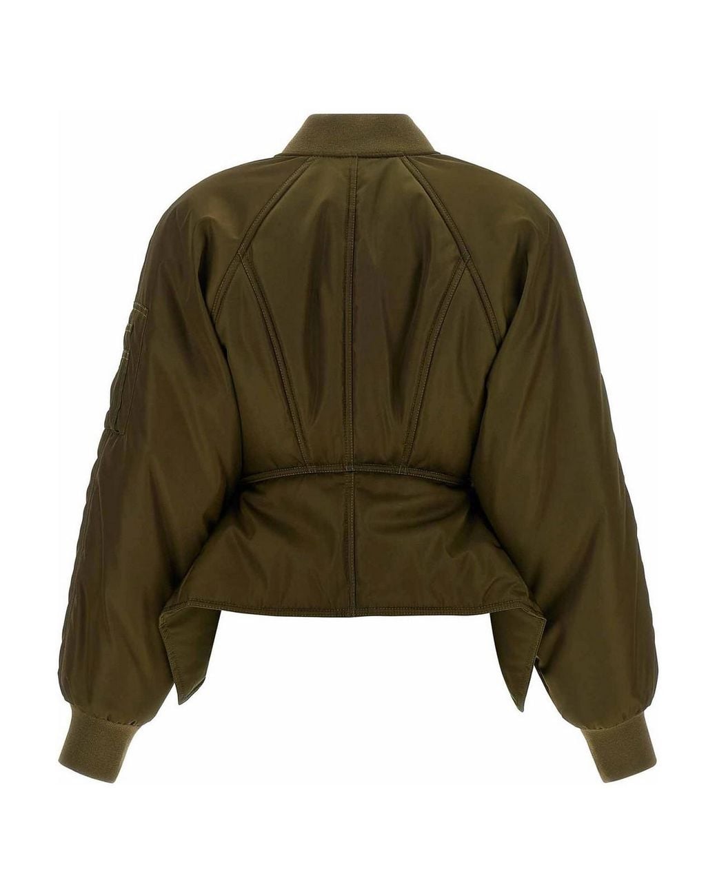 Balmain Green Iconica Nylon Bomber Jacket