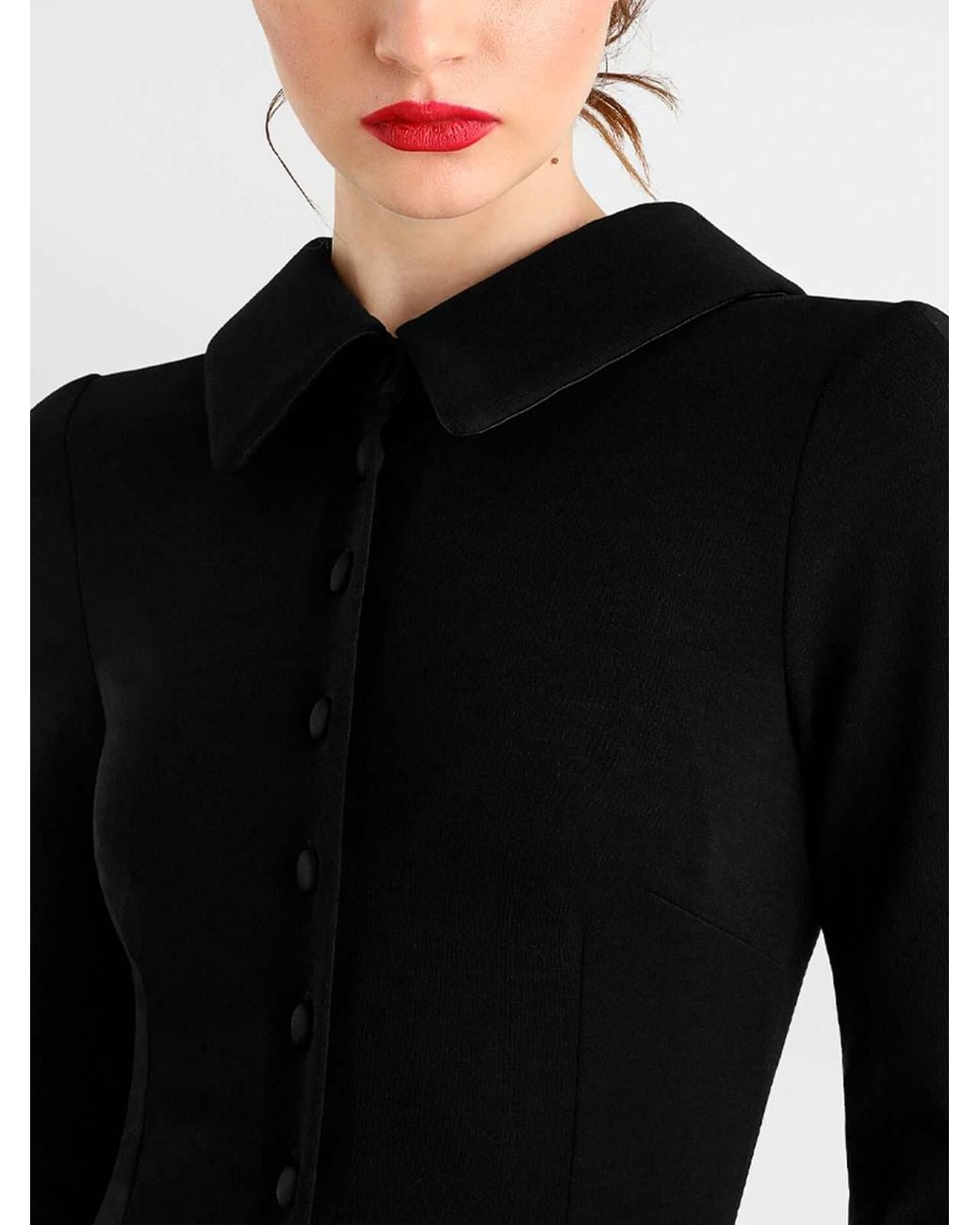 Dolce & Gabbana Black Wool Jersey Dress