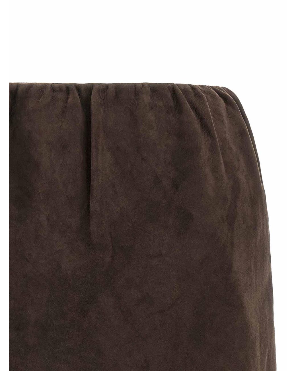 ROTATE BIRGER CHRISTENSEN Brown Suede Skirt