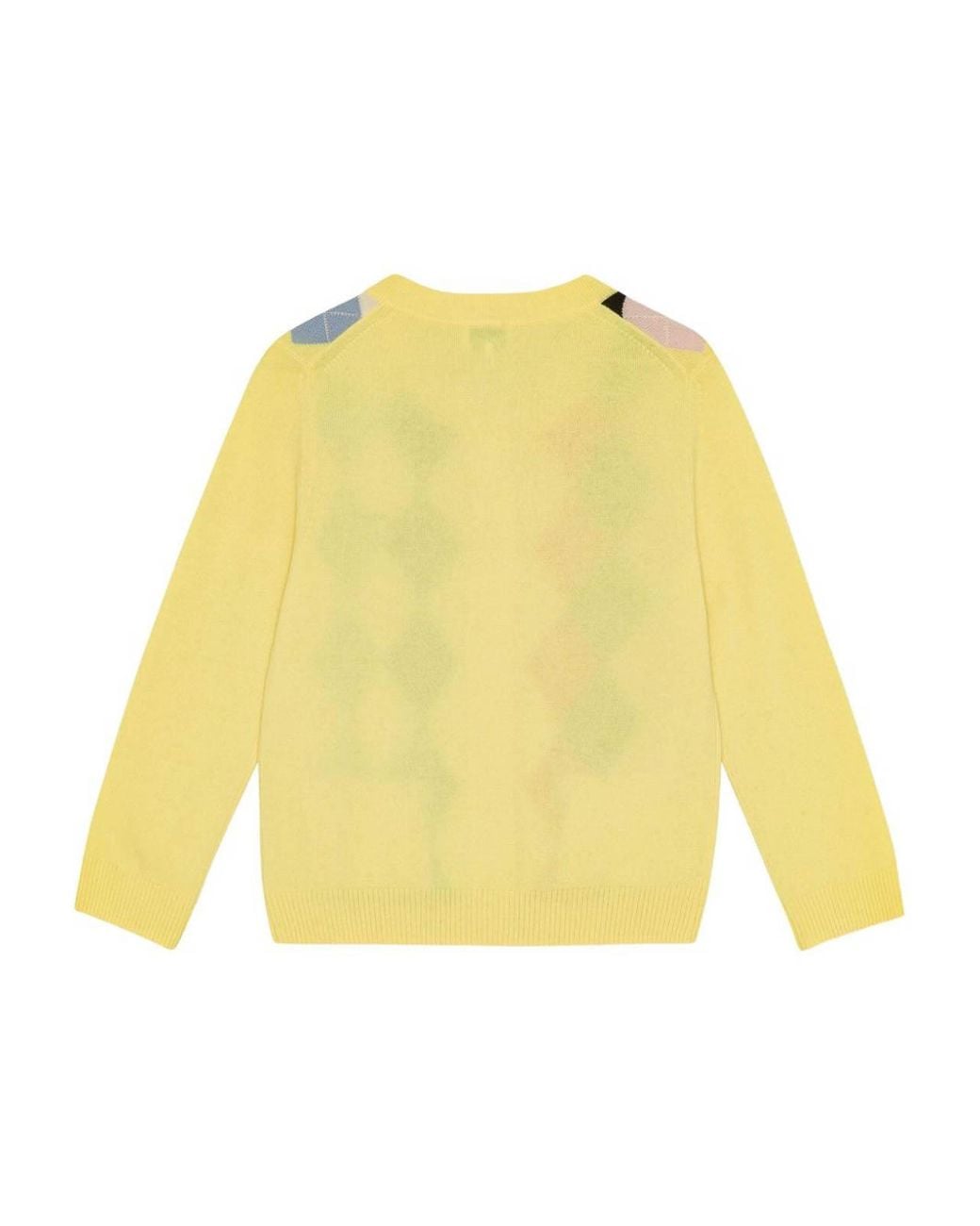 Ganni Yellow Long Sleeve Checkered Sweater With Button Closure