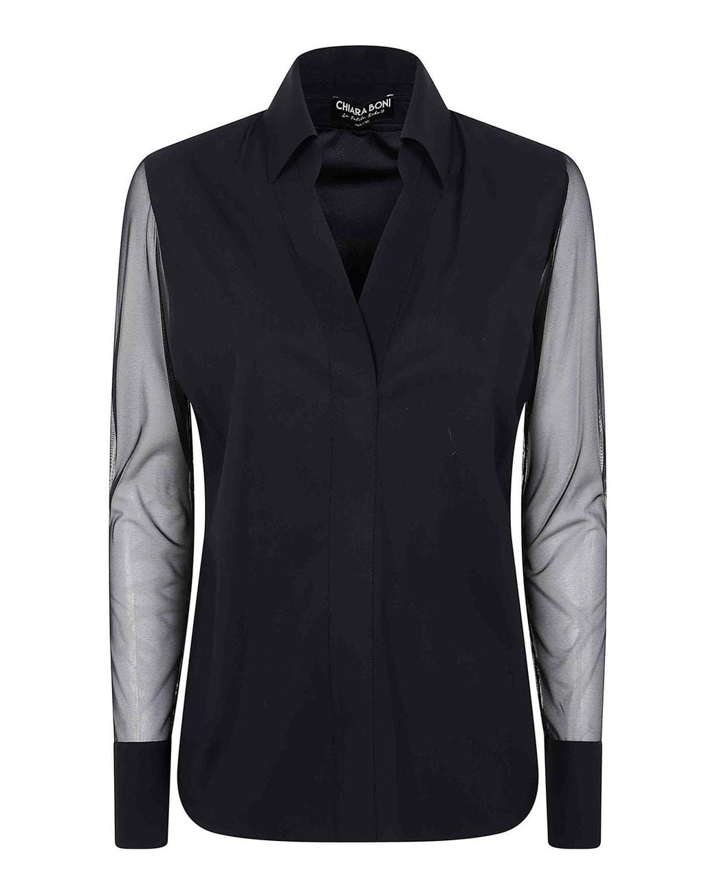 La Petite Robe Di Chiara Boni Blue Kai Illusion Jersey Shirt