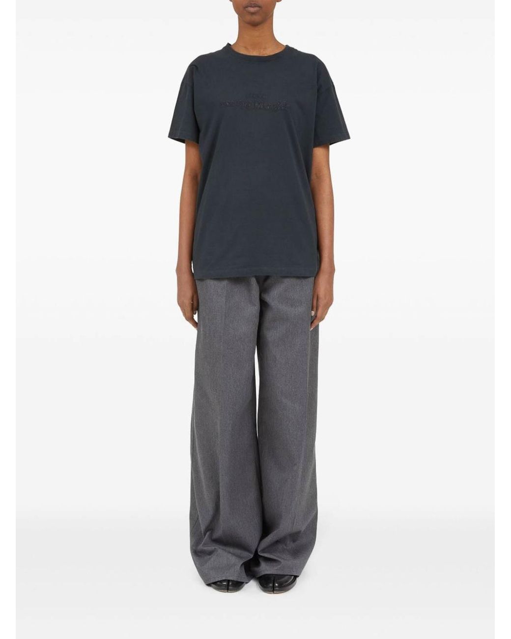 Maison Margiela Gray Logo Cotton T-Shirt