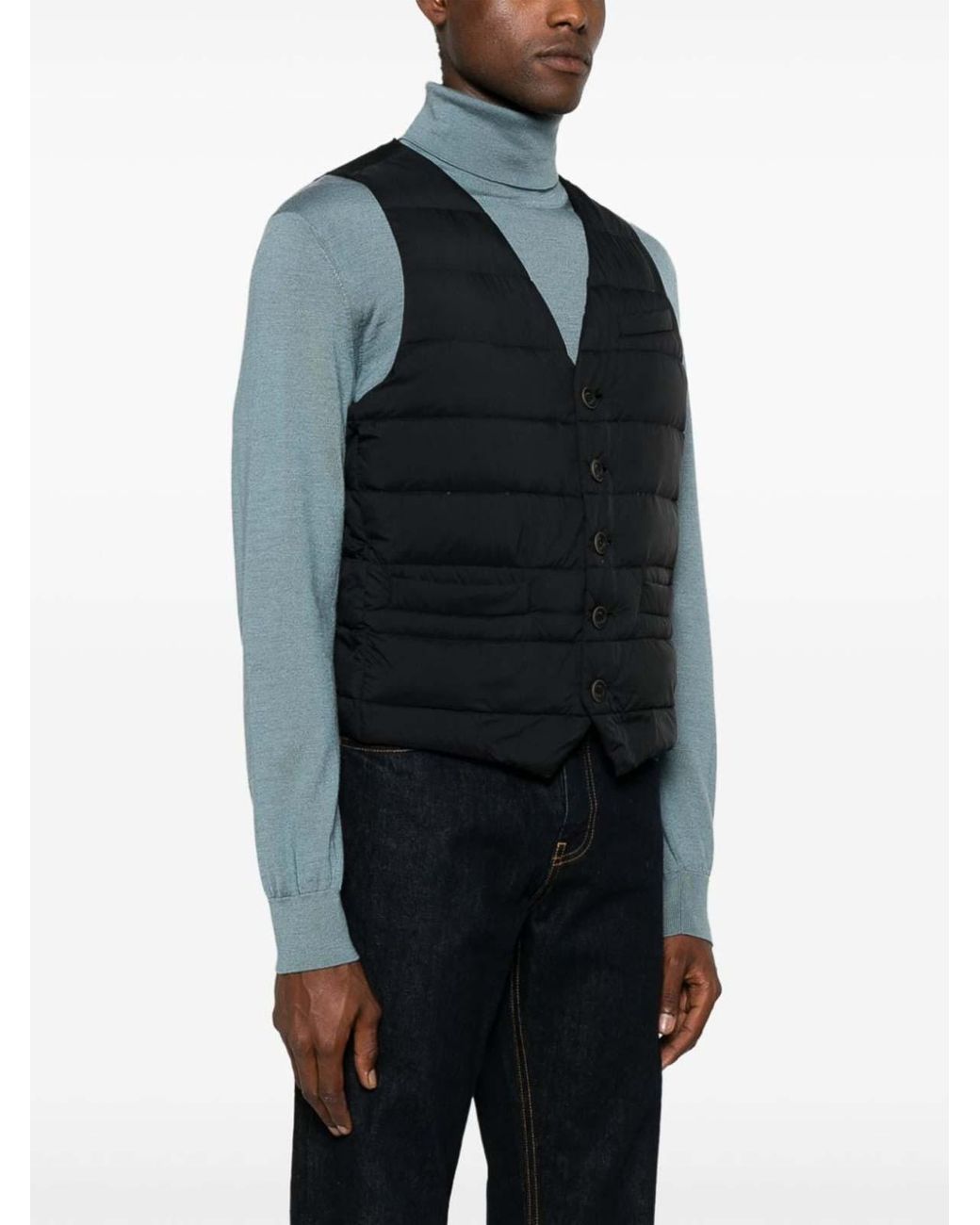 Herno Black Gilet for men