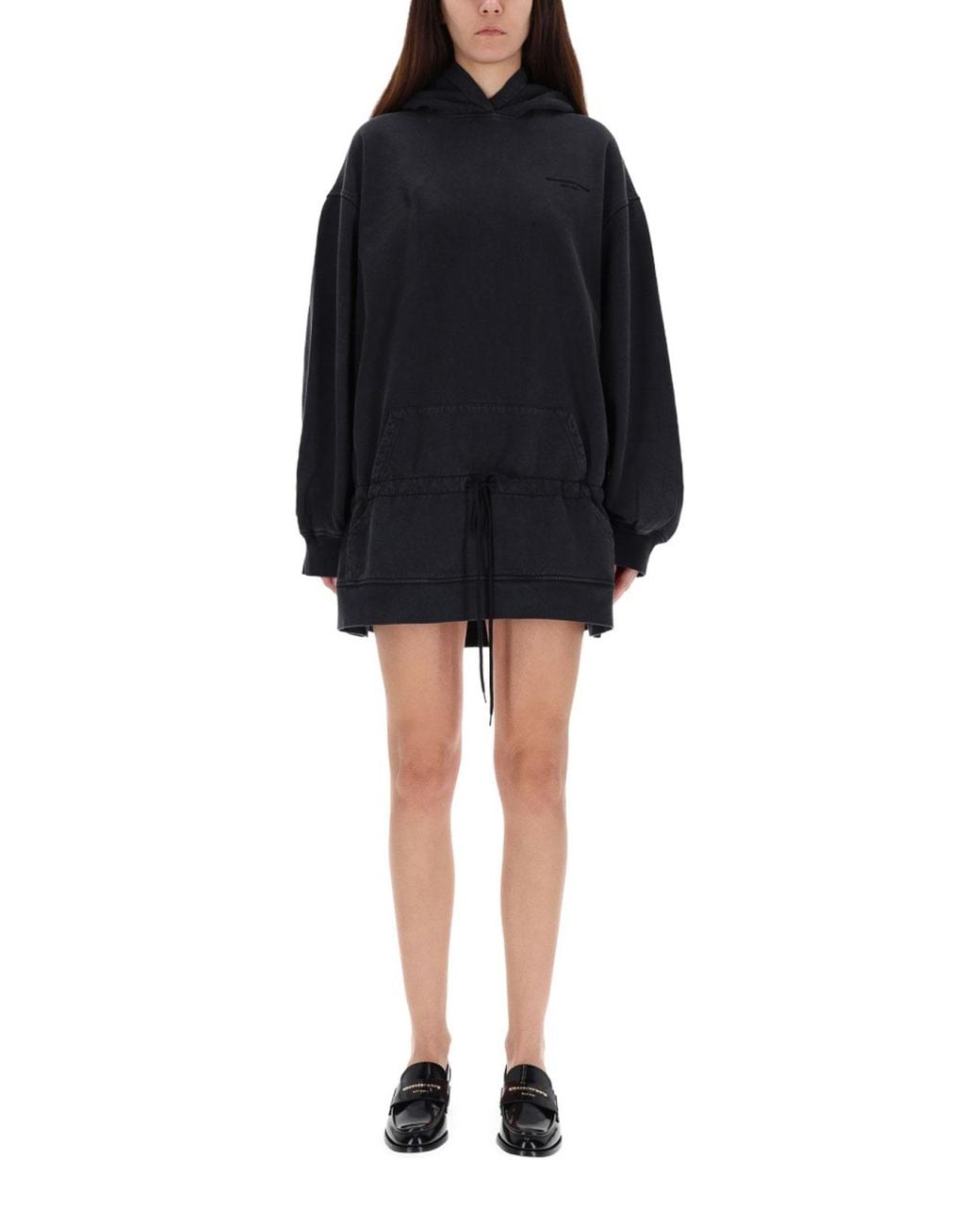 T By Alexander Wang Black Mini Dress With Hood